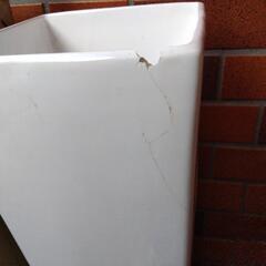 【観葉植物用陶器製鉢カバー（逆角錐形L）】カラー：クリアホワイトの画像