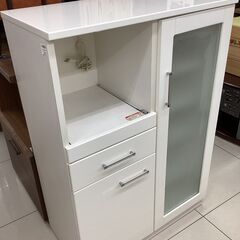 キャスター付食器棚　ナチュラル