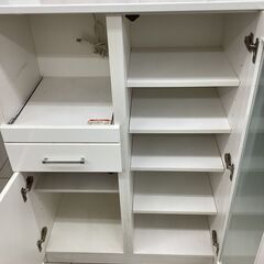キャスター付食器棚　ナチュラルの画像