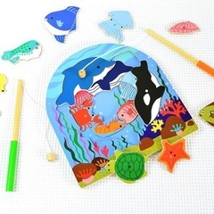 2層パズル フィッシング エドインター　魚釣りができる木製パズルの画像