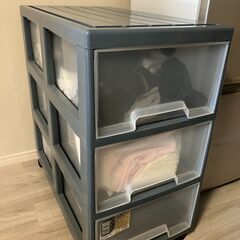 ３段収納ケース プラスチック収納 キャスター付