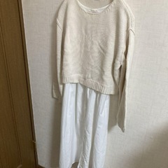 GU チャンキーニットシャツコンビネーションワンピース