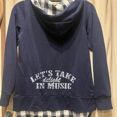 FJER フード付きネイビー スウェットシャツ　Lサイズの画像