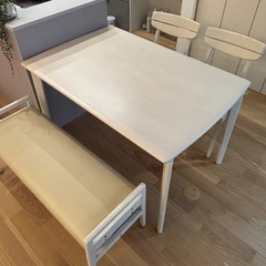 ニトリ ✨ シンプルホワイト ダイニングテーブル ＋ 収納棚付き ✨ ニトリ ダイニングテーブルセット ホワイト