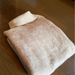 ウール100%ニットセーターメンズレディースベージュ系極暖インナ...