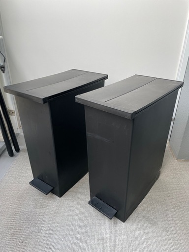 【2個セット】KEYUCA 両開きダストボックス L（27L） ブラック ゴミ箱