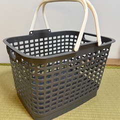 【美品】カインズ　高さが変えられる腰らくバスケット グレー
