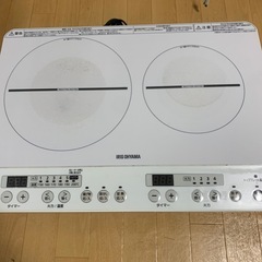 アイリスオーヤマ 2口 IHクッキングヒーター IHコンロ 工事...