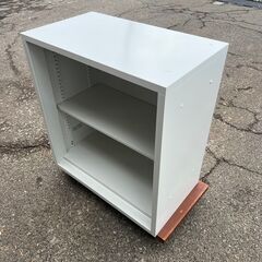【PLUS】プラス スチール収納棚 オープン書庫 JL-A75E ホワイト JOIFA331 2019年製 W700×D400×H750 オフィス 店舗用品 書庫 Y1033の画像