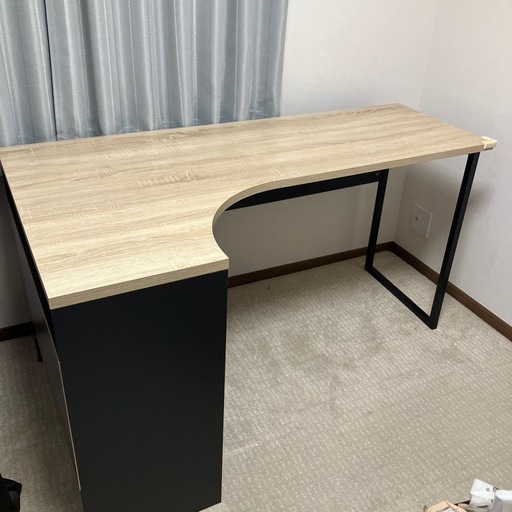 【3/5まで】定価22000円デスク　コーナー机　勉強机　おしゃれ　オフィス　　シンプル　アイボリー　多機能　引き出し