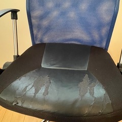 【無料】仕事用ハイバックチェア　メッシュ　青の画像