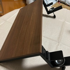 100-MR198M モニター台 机上台 幅55cm クランプ式 平置き 天板拡張 デスクエクステンダー 木目 ダークブラウン の画像