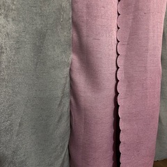 値下げ！！遮光カーテン　ピンク　グレー　150✖️200 2枚セットの画像