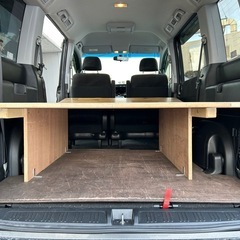車中泊に！　ステップワゴン RK 自作 ベッドキット 棚　DIYの画像