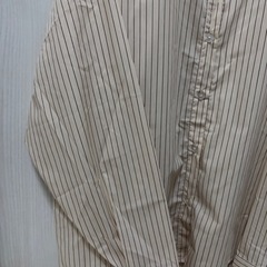 QY shadow ベージュストライプ長袖シャツの画像