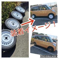 （お取り引き確定）ダイハツ純正鉄チン　ホワイト自家塗装　155/...