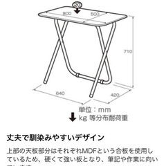 折りたたみ式テーブル
の画像