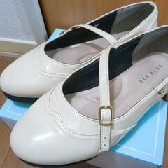 SEABLUE ローヒールパンプス ローファー ベージュ