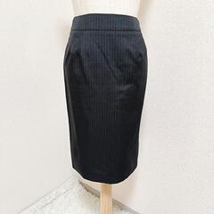 LIVIN' ALONE スカートスーツセットアップ ストライプ 黒色 7 S相当 レディースの画像