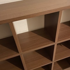 本棚　ダークブラウン　106cm×106cm（収納箇所9個）の画像