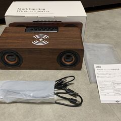 ウッドスピーカー ワイヤレス充電 Bluetooth 目覚まし ...
