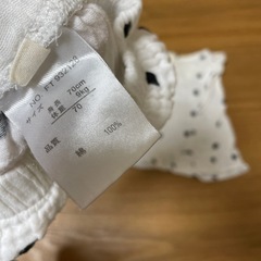 水玉模様フリル付きベビー服セット 70cmの画像