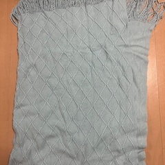 中古　水色のラグ　やわらか素材　8-10枚