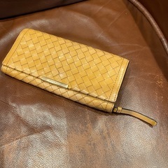 お値下げレザー編み込み長財布