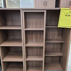 J6891　【未使用品】ぼん家具　スライド本棚　ブラウン　クリーニング済み【リユースのサカイ柏店】の画像