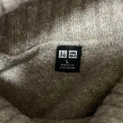 ユニクロ　UNIQLO スフレヤーンタートルネックチュニック　長袖　Lの画像