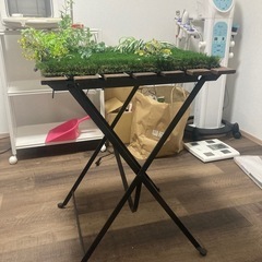 IKEAのサイドテーブル　人工芝など