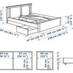 Ikea Bed + Mattress ベッドの画像