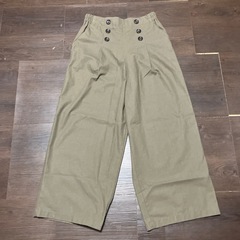 カ-キ　ワイドパンツ　ズボン　L春夏秋