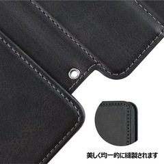 Motorola Edge 40 ケース 手帳型 マグネット スタンド機能 ブラック カード収納 スマホケースの画像