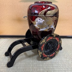 御所車型花生　花器　花瓶　レトロ　アンティーク　ヴィンテージ　オシャレ
