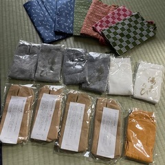 湯美たび靴下13足、巾着６袋