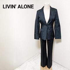 LIVIN' ALONE パンツスーツセット ストライプ ブラッ...