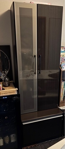 【馬喰町　引取り希望】食器棚　ウォールナット色