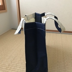 トートバッグ白紺（未使用）の画像