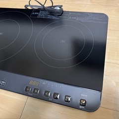 ihクッキングヒーター 2口  アイリスオーヤマ IHK-WT41-Bの画像