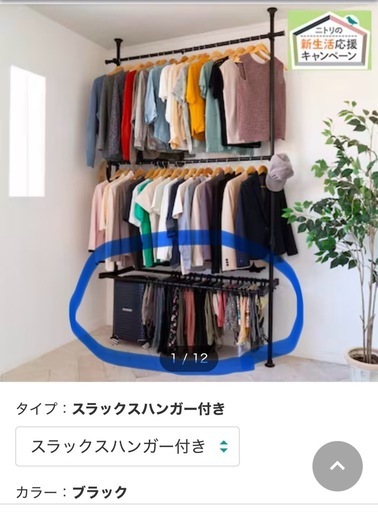 ニトリ　ブラックスラックスハンガーのみ