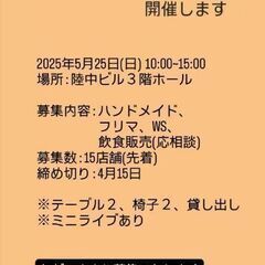出店者募集です
