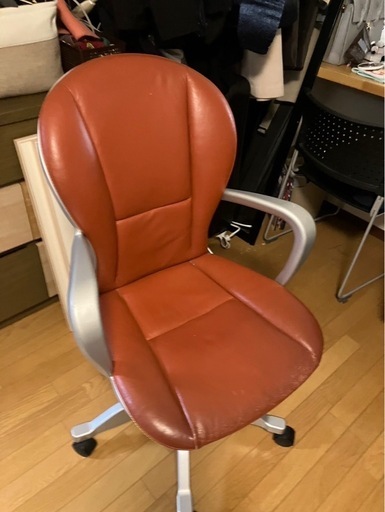 オレンジハイバックチェア美品