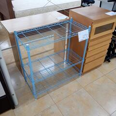 ★ジモティ割あり★  フリーラック ライトブルー H77×D35×W75 クリーニング済み OJ8255の画像