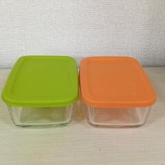 0303-175 ガラスタッパ　保存容器　電子レンジ冷凍庫不可
