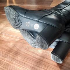 レディースロングブーツ 黒 23cm の画像