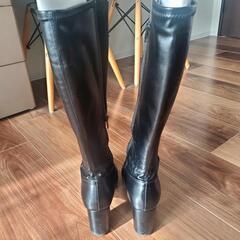 レディースロングブーツ 黒 23cm の画像