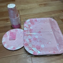 【お花見に！】桜の紙食器セット