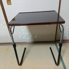 折りたたみ式テーブル 濃茶40X50cm、高さは3cm間隔に7段...