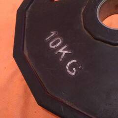 【引渡し限定】WILD.FIT■10ｋｇ■50ｍｍ■オリンピックプレート■2穴■握りやすいラバーグリップ■バーベル■筋トレボディビル■ワイルドフィット■配送不可の画像